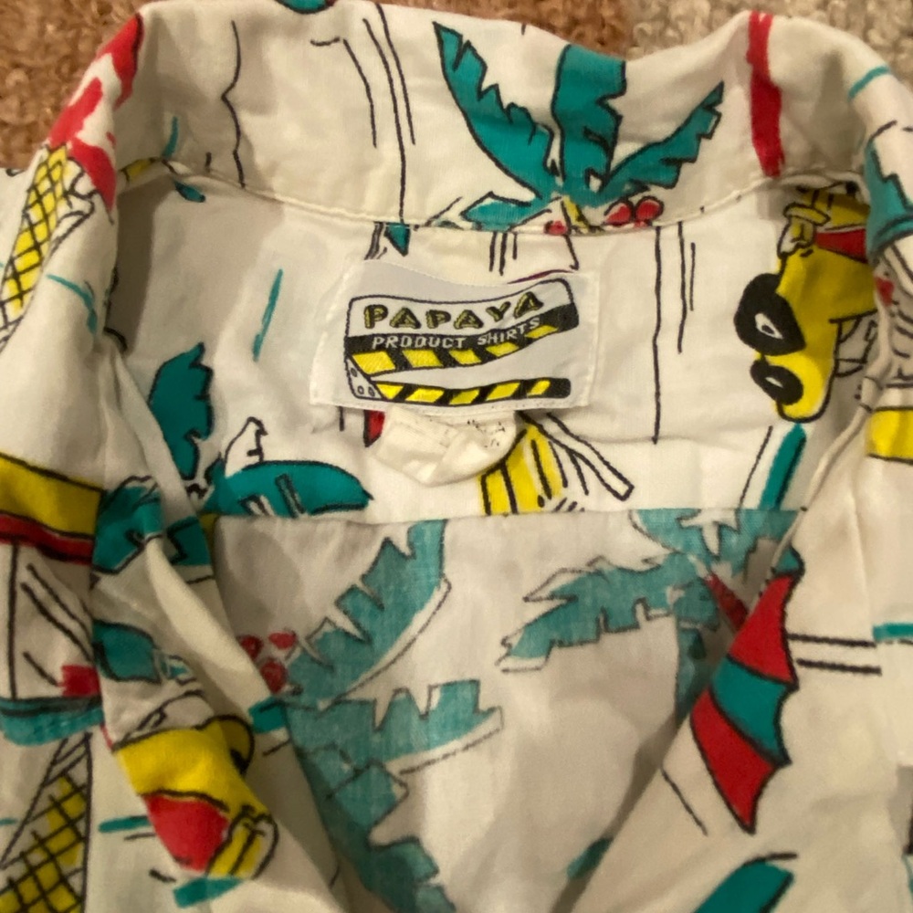 Vintage Papaya Men Button Down Miami Beach Shirt Small VTG - Picture 3 of 5